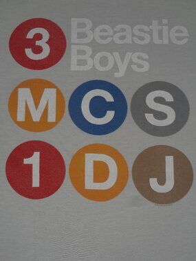 BEASTIE BOYS 3 MCS 1 DJ SUBWAY PRINT - SIX FIFTY ONE GRAY XXL 2XL T-SHIRT L917